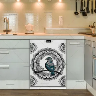 Preview of Folklore Mandala Bird magnet.