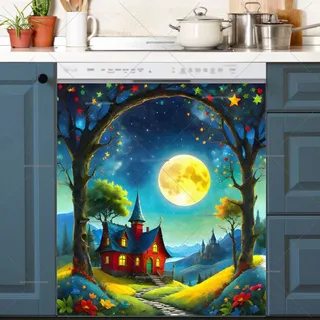 Preview of Adorable Cottage in the Moonlight magnet.