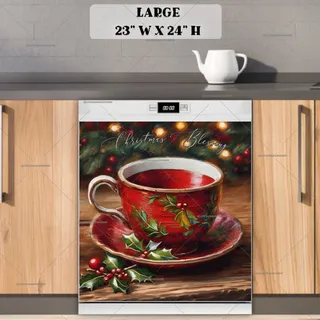 Preview of Christmas Teacup magnet in Large size.