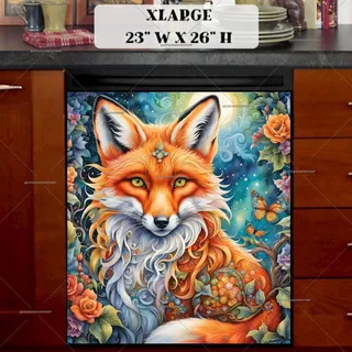 Preview of Beautiful Bohemian Fox magnet in Extra Large size.