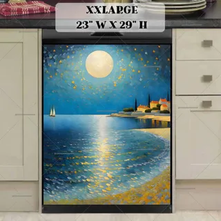 Preview of Seaside Town in the Moonlight magnet in XX Large size.