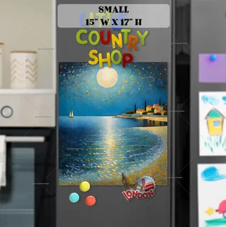 Preview of Seaside Town in the Moonlight magnet in Small size.