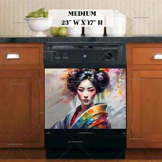 Preview of Beautiful Japanese Geisha magnet in Medium size.