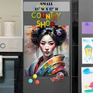 Preview of Beautiful Japanese Geisha magnet in Small size.