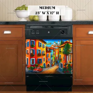 Preview of Colorful Italian Town magnet in Medium size.