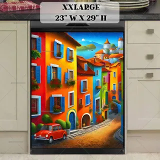 Preview of Colorful Italian Town magnet in XX Large size.