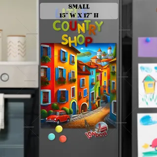 Preview of Colorful Italian Town magnet in Small size.