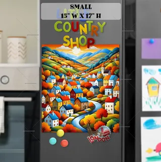 Preview of Beautiful Cozy Town magnet in Small size.