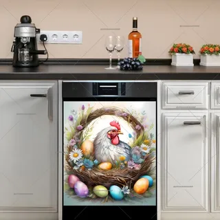 Preview of Easter Chicken in the Basket magnet.