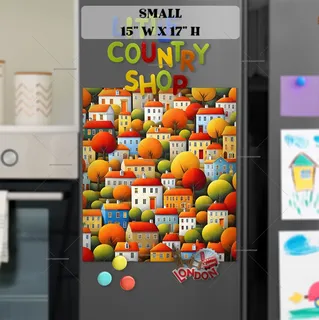 Preview of Cozy Autumn City magnet in Small size.