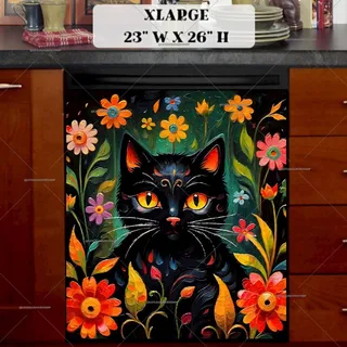 Preview of Folklore Cat in the Garden magnet in Extra Large size.