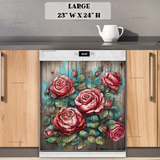 Preview of Wooden Rustic Roses magnet in Large size.