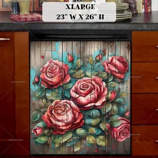 Preview of Wooden Rustic Roses magnet in Extra Large size.