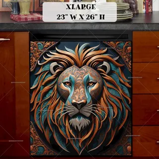 Preview of Gorgeous Lion Portrait magnet in Extra Large size.