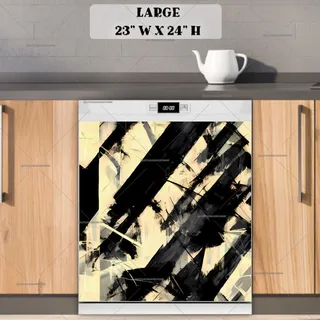 Preview of Abstract Grey and Beige Design magnet in Large size.