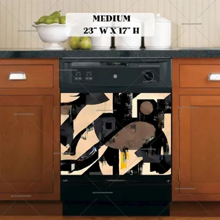 Preview of Abstract Beige and Grey Design magnet in Medium size.