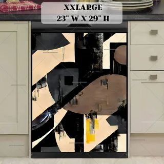 Preview of Abstract Beige and Grey Design magnet in XX Large size.