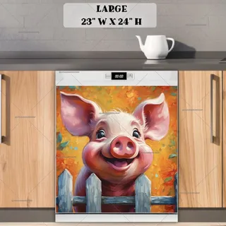 Preview of Little Farmhouse Piglet magnet in Large size.