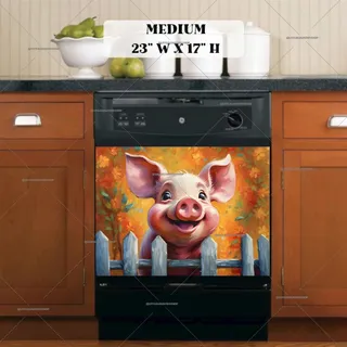 Preview of Little Farmhouse Piglet magnet in Medium size.