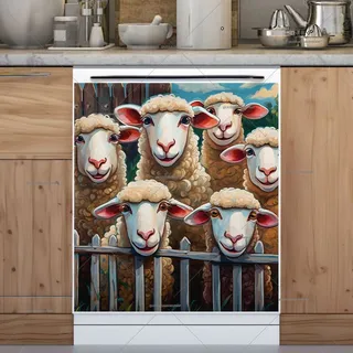 Preview of Cute Sheep Over the Fence magnet.