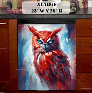 Preview of Beautiful Red Owl magnet in Extra Large size.