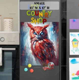 Preview of Beautiful Red Owl magnet in Small size.