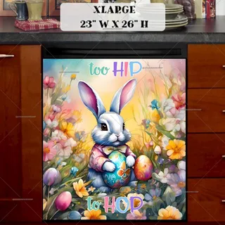 Preview of Too Hip to Hop Bunny magnet in Extra Large size.