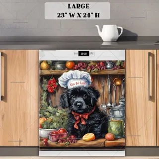 Preview of Christmas Puppy Chef magnet in Large size.