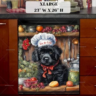 Preview of Christmas Puppy Chef magnet in Extra Large size.