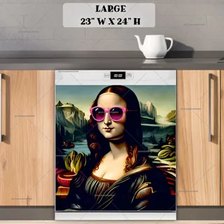 Preview of Mona Lisa in Pink Glasses magnet in Large size.