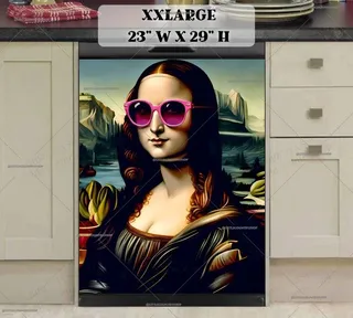 Preview of Mona Lisa in Pink Glasses magnet in XX Large size.