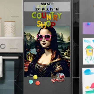 Preview of Mona Lisa in Pink Glasses magnet in Small size.