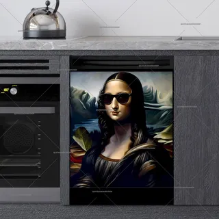 Preview of Mona Lisa in Sunglasses and Leather Coat magnet.