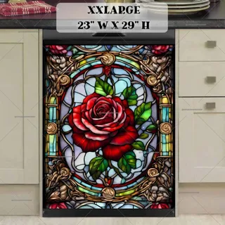 Preview of Stained Glass Roses magnet in XX Large size.