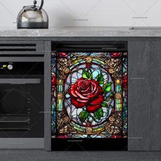 Preview of Stained Glass Roses magnet.