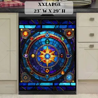 Preview of Stained Glass Tarot Design magnet in XX Large size.