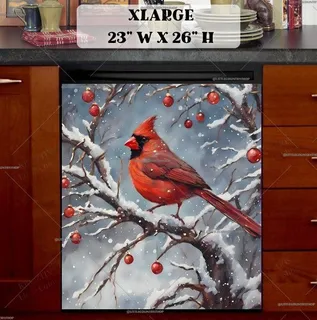 Preview of Little Red Christmas Cardinal magnet in Extra Large size.