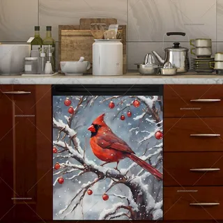 Preview of Little Red Christmas Cardinal magnet.