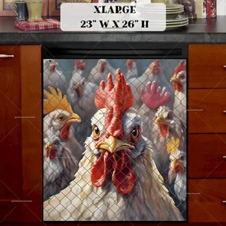 Preview of Farmhouse Roosters in the Scoop magnet in Extra Large size.