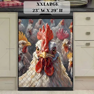 Preview of Farmhouse Roosters in the Scoop magnet in XX Large size.