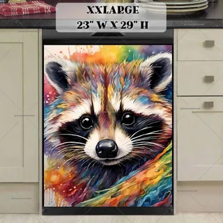 Preview of Rainbow Raccoon Portrait magnet in XX Large size.