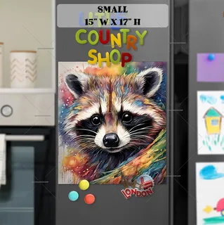 Preview of Rainbow Raccoon Portrait magnet in Small size.