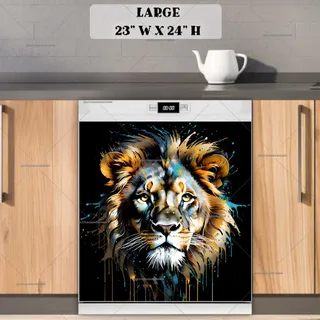 Preview of Abstract Lion Portrait magnet in Large size.