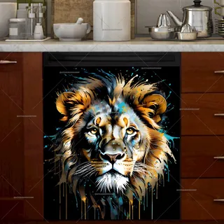 Preview of Abstract Lion Portrait magnet.