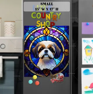 Preview of Stained Glass Shih Tzu magnet in Small size.