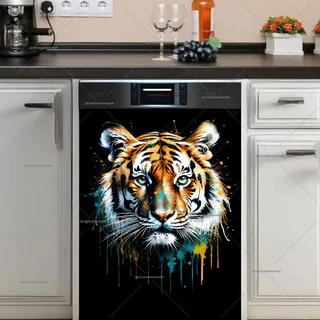 Preview of Abstract Tiger Portrait magnet.