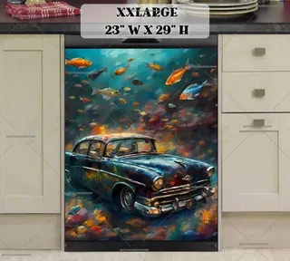 Preview of Antique Car in the Ocean magnet in XX Large size.