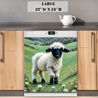 Preview of Cute Valais Blacknose Sheep magnet in Large size.