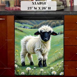 Preview of Cute Valais Blacknose Sheep magnet in Extra Large size.