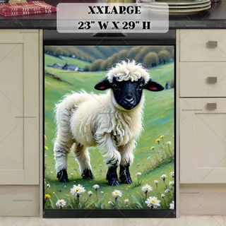 Preview of Cute Valais Blacknose Sheep magnet in XX Large size.